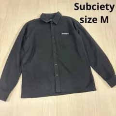 Subciety 黒 長袖シャツ M ロゴ　ワークシャツ　ストリート
