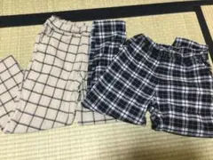 裏起毛　チェック柄テーパードパンツ　140 イオン　トップバリュ　二本
