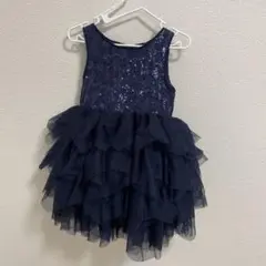 H&M　キッズ　ドレス　紺色　サイズ90～95　可愛いドレス　胸元キラキラ