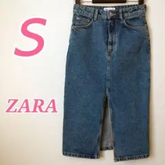 ZARA ザラ インディゴ タイトスカート S ひざ下丈 なめらか生地感