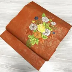 O-536 名古屋帯 名古屋仕立て 唐織 九寸 正絹 着物