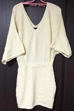 rienda ニットワンピース アイボリー ミニワンピース リエンダ