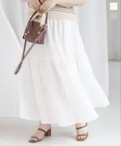 【美品】CLETTE レディース 楊柳ティアードスカート 3Lサイズ