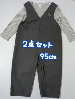 オーバーオール・ストライプTシャツ2点セット 95cm