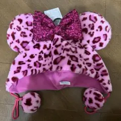 ミニー　ヒョウ柄　ファンキャップ　ピンク　ディズニーリゾート