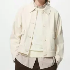 【ユニクロ】ジャージーリラックスジャケット　ナミュラル　L