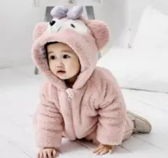 ダッフィー シェリーメイ　着ぐるみ ベビー服 ロンパース もこもこ 90