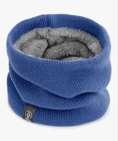 ネックウォーマー 裏ボア 耐寒性 保温防寒 男女兼用 青 25cm x 21cm