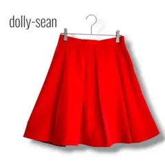 良品✨【ドーリーシーン】フレアスカート　膝上　Aライン　日本製　レッド　きれいめのサムネイル