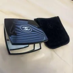 【美品】CHANEL シャネル ダブル コンパクトミラー 化粧ミラー ブラック