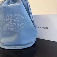 ノベルティ　CHANELデニム巾着ポーチ