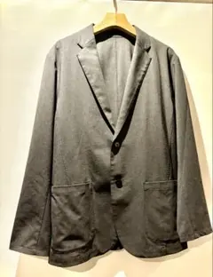 【美品】PLST プラステ ウォッシャブル テーラードジャケット ダークグレーL