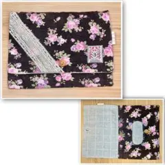 ウェットティッシュポーチ 未使用 花柄 コーデュロイ 外出用 玄関 デスク