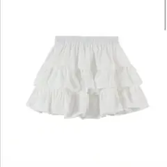 白　フリルスカート　レース