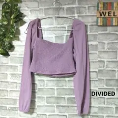 DIVIDED オフショル カットソー シャーリング 大人可愛い ショート丈 M
