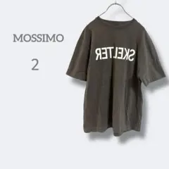 42223モッシモ【M】ダークグレー Tシャツ コットン　ビックロゴ　着回しのサムネイル