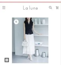 新品 Lalune ノースリーブジャガード アシンメトリーワンピース