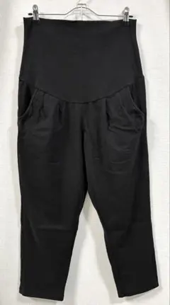 無印 産後もはける クロップドパンツ マタニティ Ｍ～Ｌ 黒