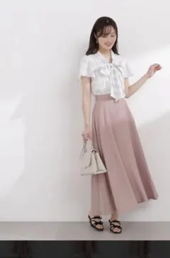 ロングフレアスカート ピンクのサムネイル