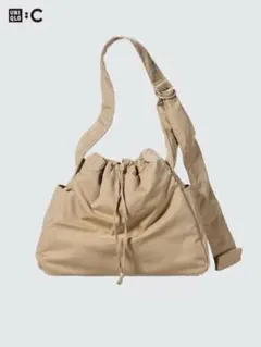 美品 ユニクロ C ソフトパフィーショルダーバッグ ベージュ
