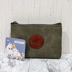 ムーミン スナフキン スエード調 キーケース ポーチ パスケース ブラウン 新品