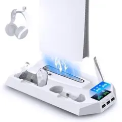 PS5 Pro/PS5/PS5 Slim対応 縦置きスタンド 【冷却ファン·多m