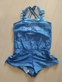 デニム風ノースリーブ水着 135-145cm