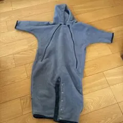 montbell フリース フード付きロンパース ブルー