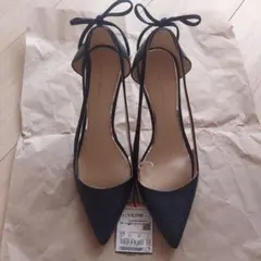 卒業式　卒園式　ZARA　ネイビー　ヒール　37