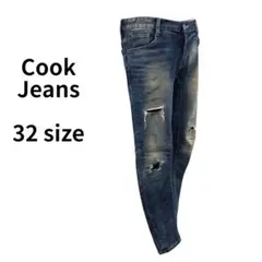 Cook Jeans インディゴ ダメージデニム 32サイズ カジュアル
