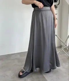 apres jour mignon ヴィンテージサテンAラインスカート グレー