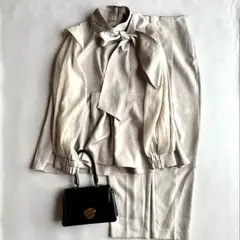 美品 ルイルエブティック オーガンジースリーブタックフレア＆テーパードパンツ M