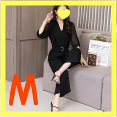 M オールインワン フレアパンツ ドレス 結婚式 二次会 韓国 レディース