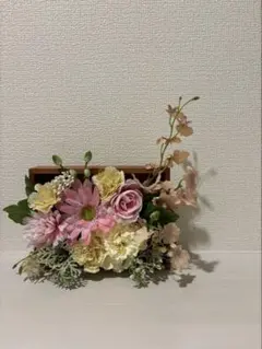 ピンクベージュ フラワーボックス 母の日