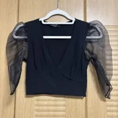 ベルシュカ　シアーパスフリーブトップス　S ブラックのサムネイル