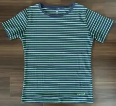 mont-bell WIC.ボーダーT グリーン×ネイビー　レディースM