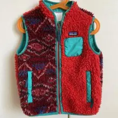 patagonia フリースベスト 4T 赤