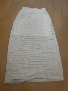 INGNI ホワイトフリルロングスカート