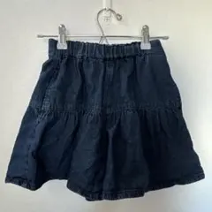GU デニムティアードキュロット　140cm ネイビー