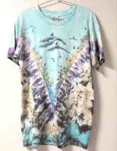 USA製LIQUID BLUE イルカ柄 タイダイ Tシャツ Lヴィンテージ希少のサムネイル