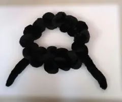 黒 ボア・ファー 編み込み風デザイン 約120cm