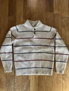 美品LLbeanオートミールマルチストライプニットのサムネイル