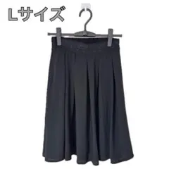 黒 フレアスカート 刺繍 Lサイズ ひざ丈 レディース