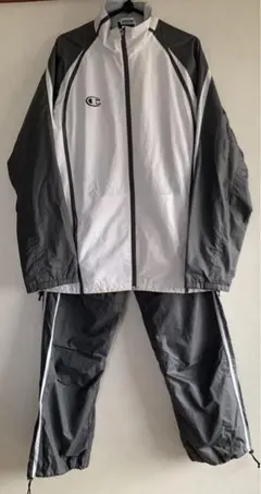 Champion ウィンドウブレーカー上下セットアップ　ホワイト/グレーMサイズ
