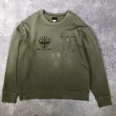 DOUBLE RL スウェット　R-2 カーキ　胸ポケット　XL　ミリタリーのサムネイル