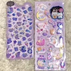 【正規品】クーリア　アニマルぷっくりシール2点　暗いところで光る蓄光シール