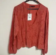 ZARA オレンジ 長袖シャツ M