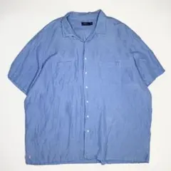【裾ポニー】ラルフローレン 開襟シャツ CALDWELL XXL リネン シルク