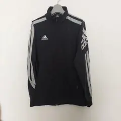 Adidas トラック ジャケット ブラックにシルバーライン