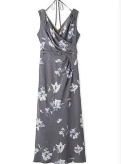 SNIDEL スナイデル　ペイントフラワープリントワンピース GRY 1サイズ